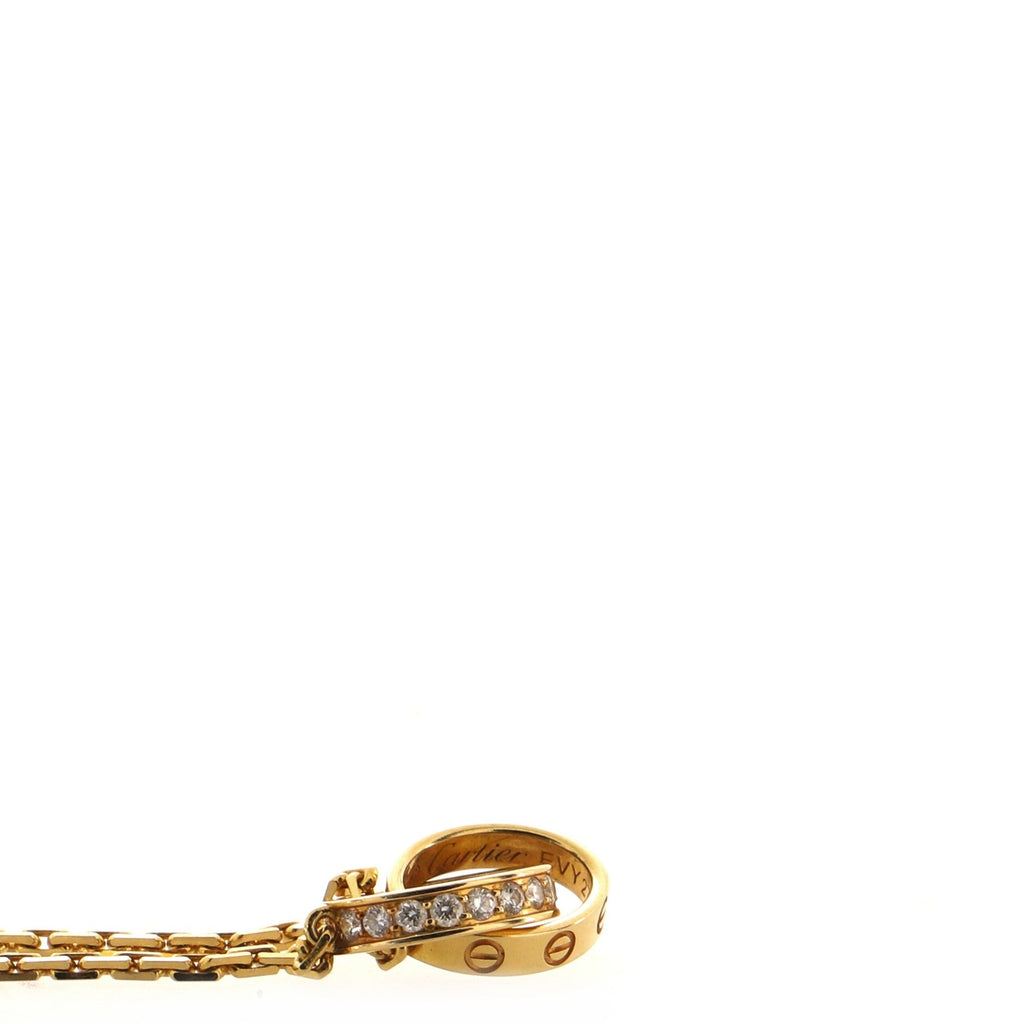 Love Interlocking Necklace 18K Yellow Gold and Diamonds