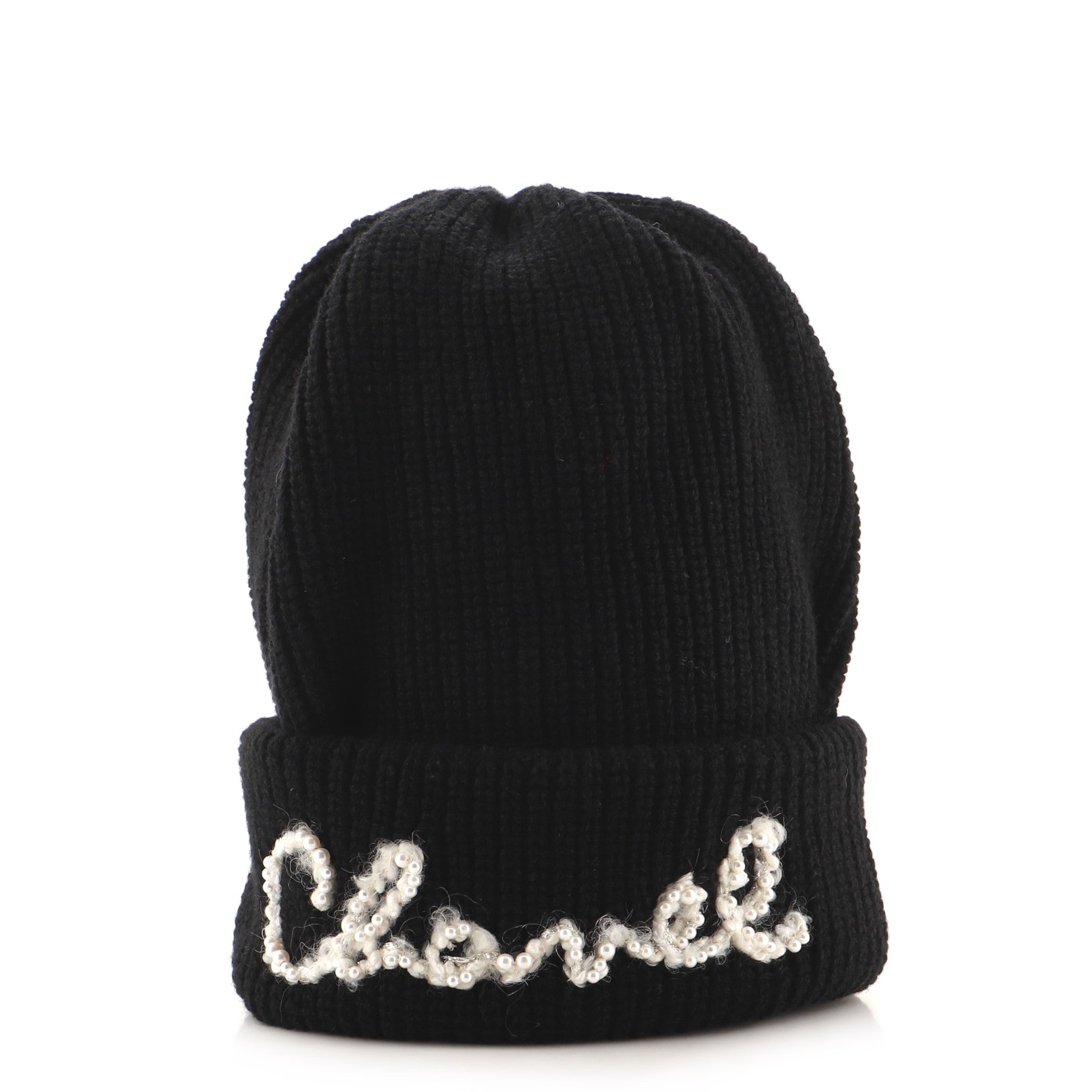 Logo Beanie Cashmere with Pearls XXL