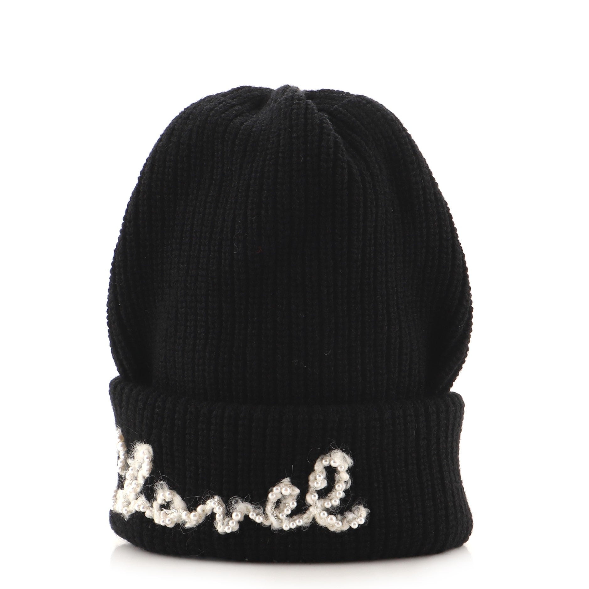 Logo Beanie Cashmere with Pearls XXL