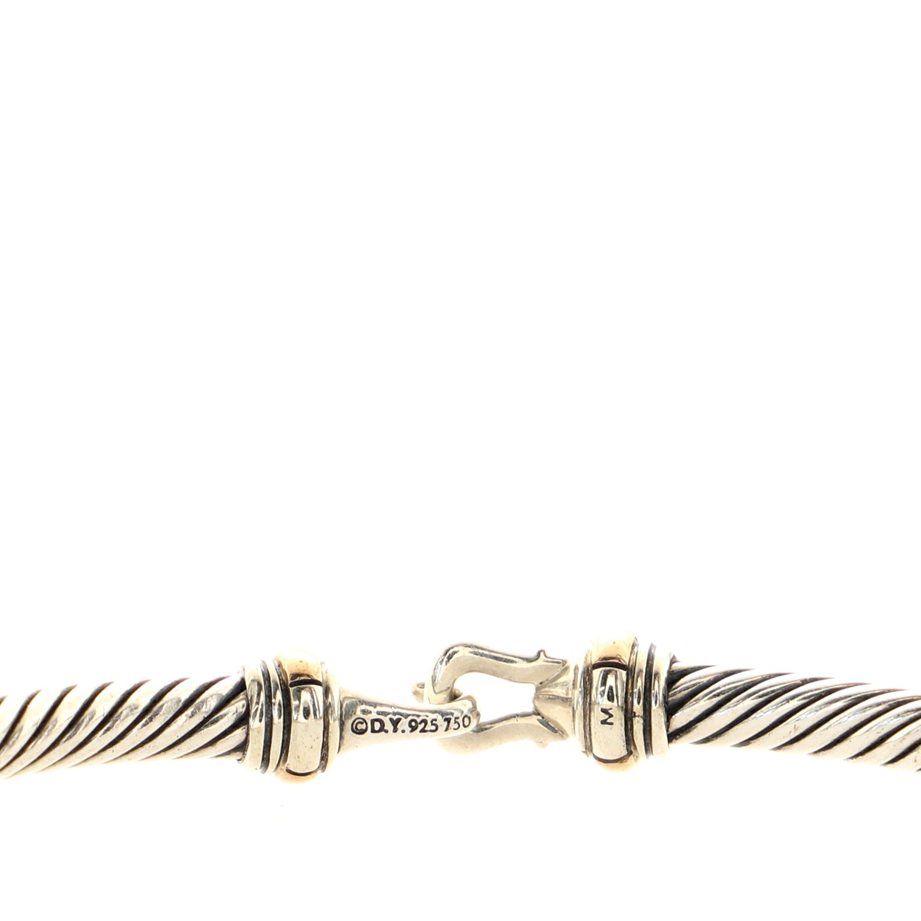 Cable Buckle Bracelet Sterling Silver with 18K Rose Gold 4mm