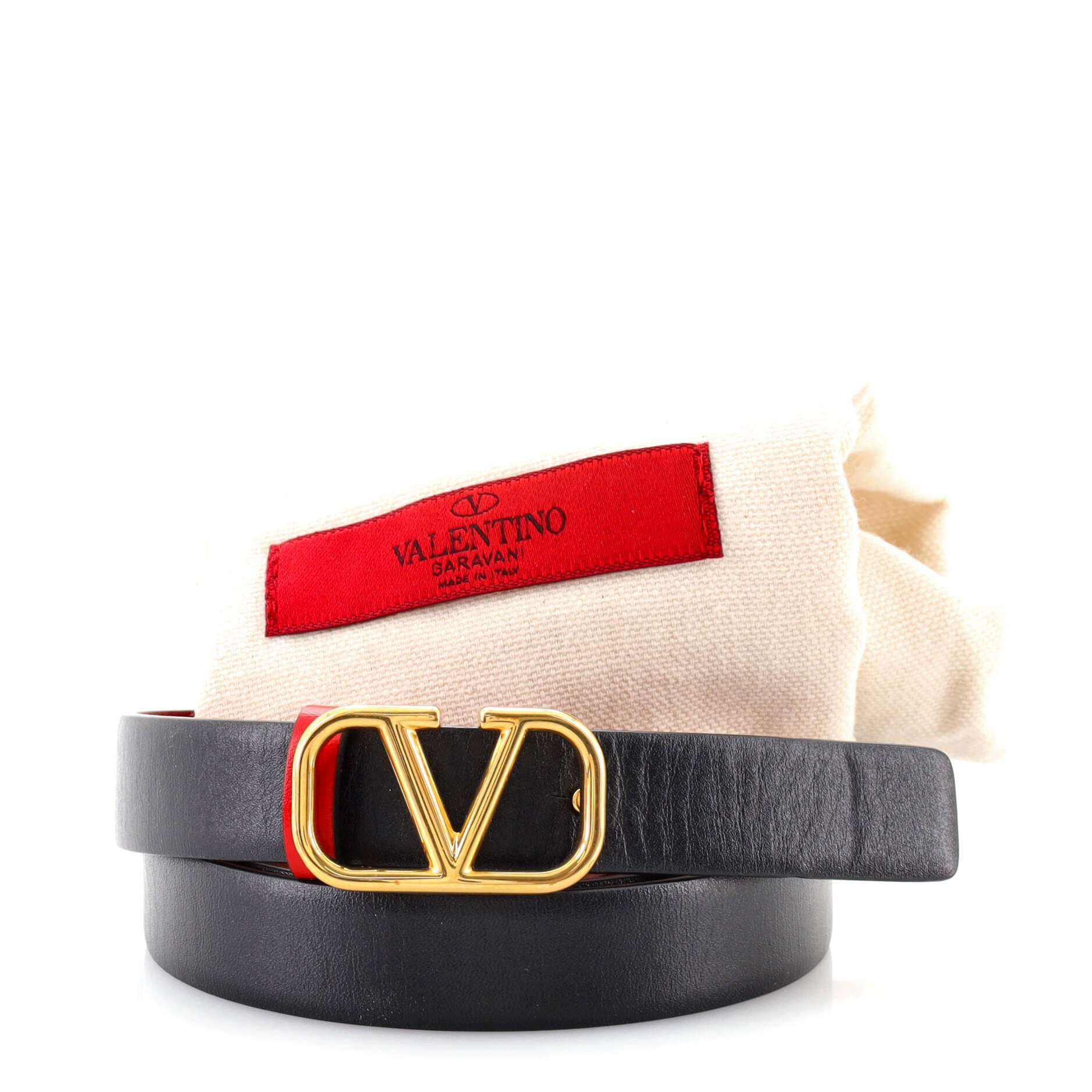 VLogo Reversible Belt Leather Thin 75