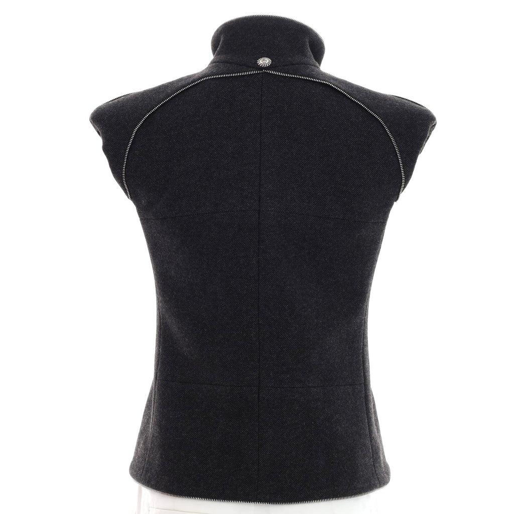 Women's Multi Zipper Vest Wool Blend