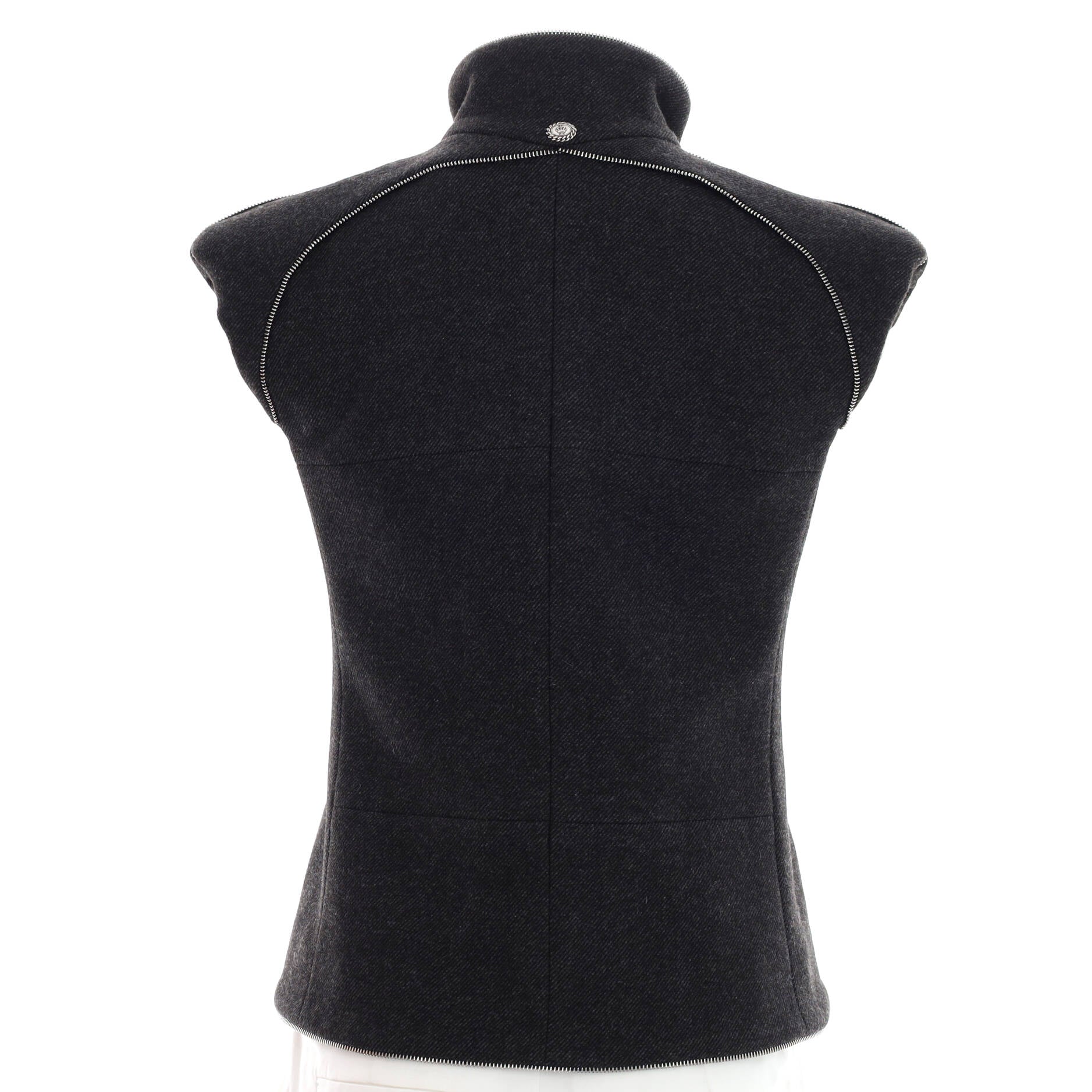 Women's Multi Zipper Vest Wool Blend
