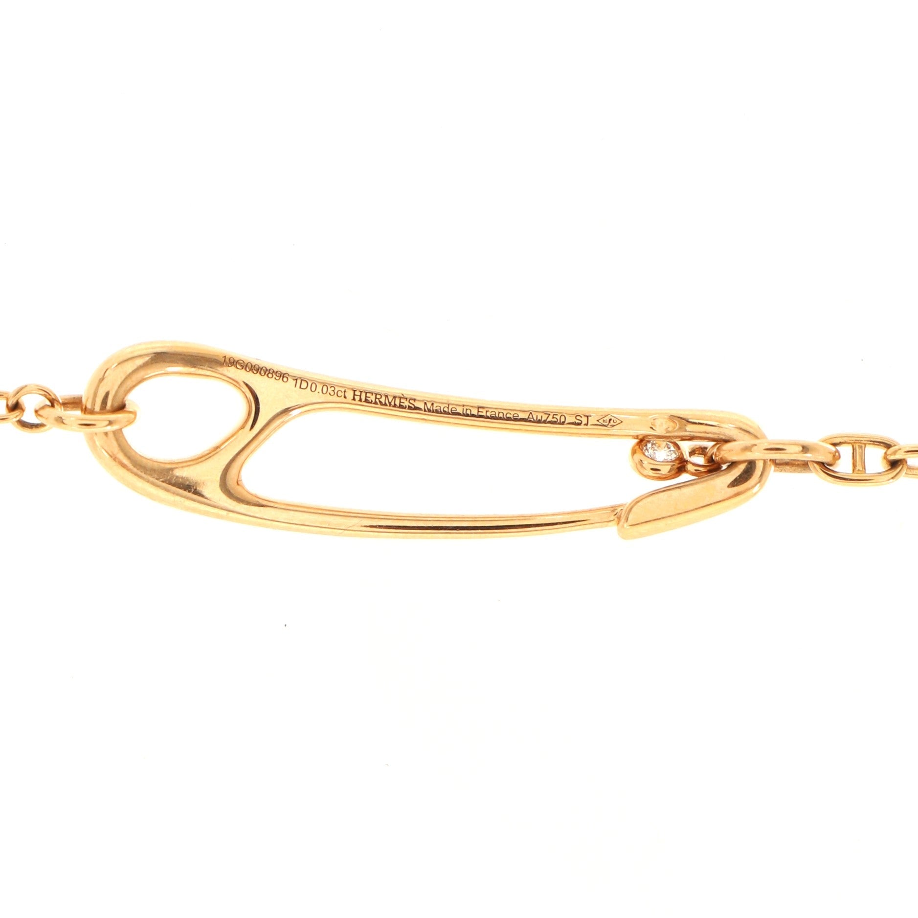 Chaine d'Ancre Punk Bracelet Necklace 18K Rose Gold and Diamond
