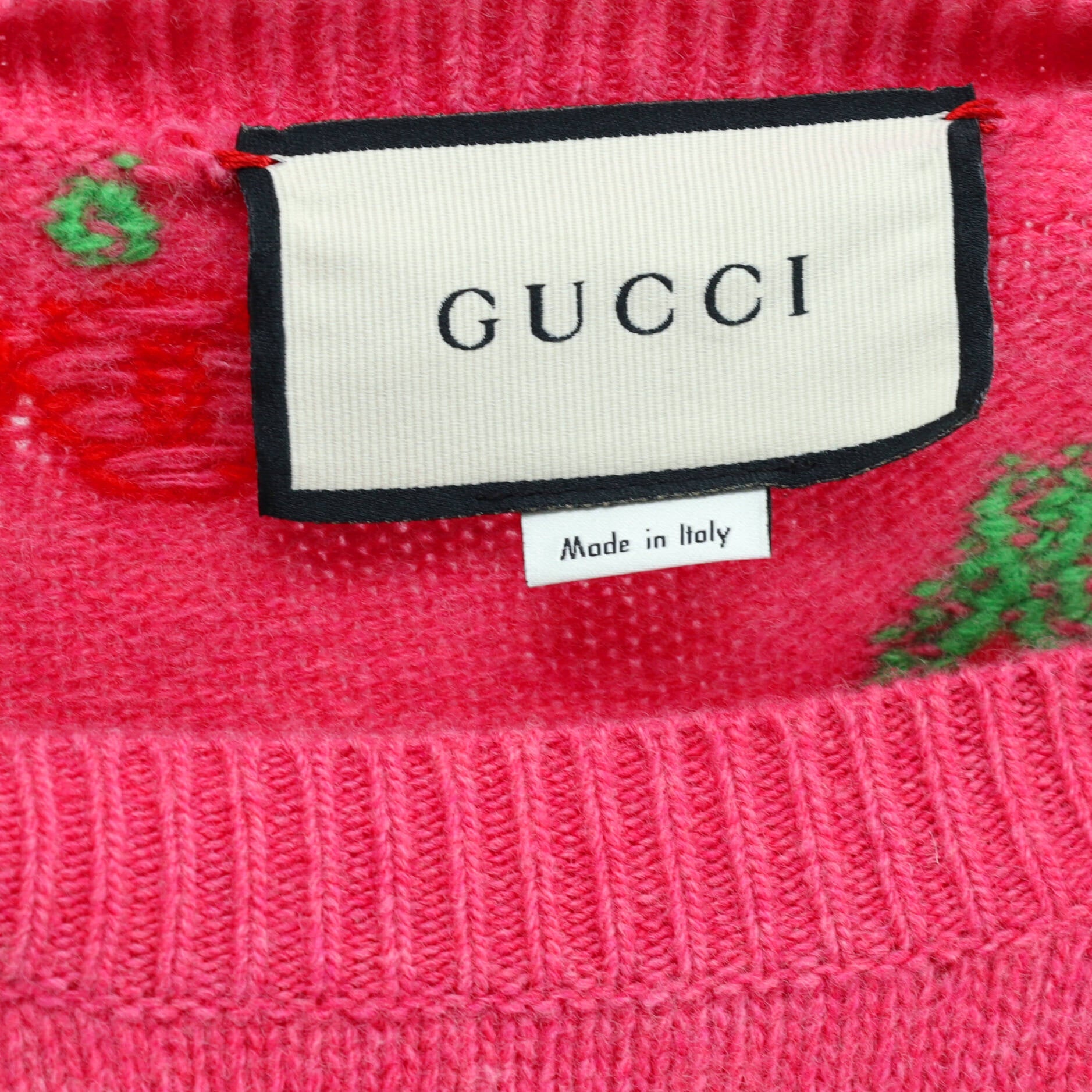 Women's GG Cherry Intarsia Cropped Sweater Wool
