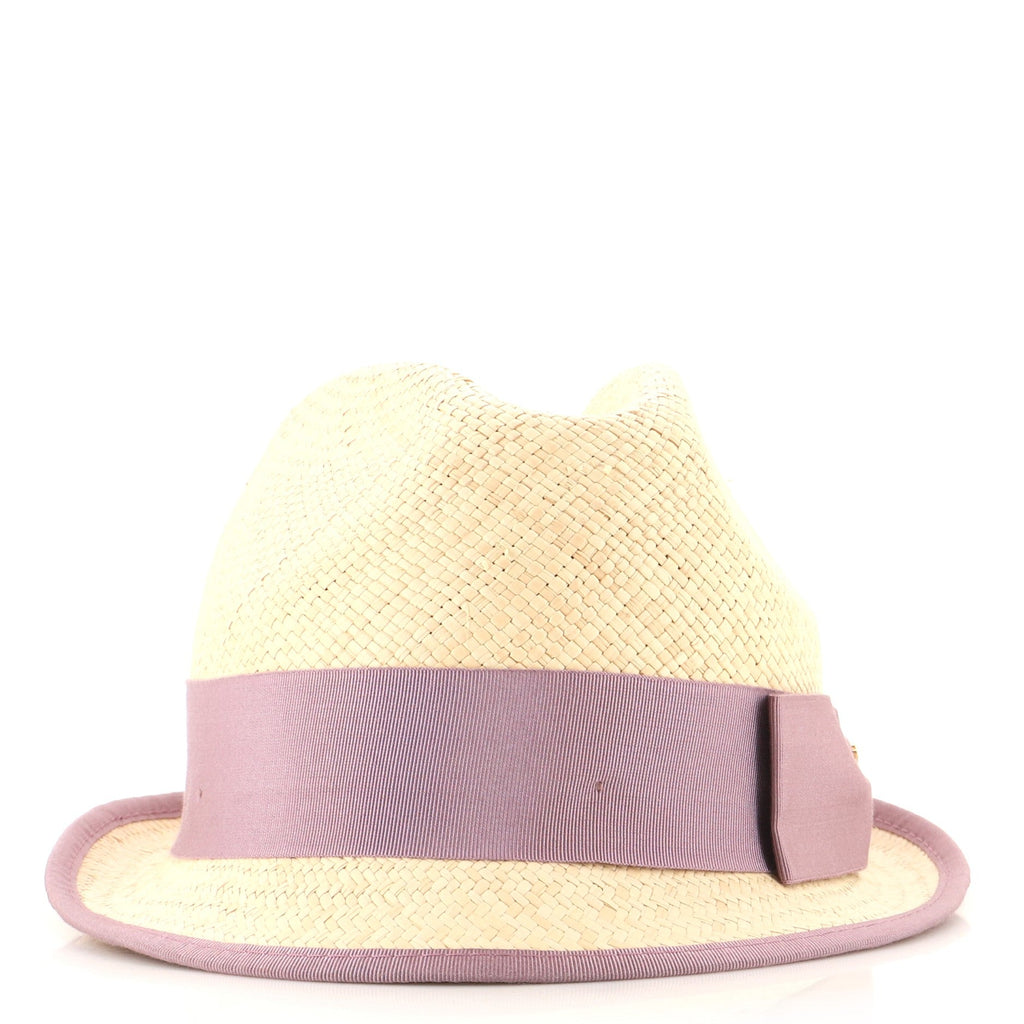 Fedora Hat Straw with Ribbon Detail XXL
