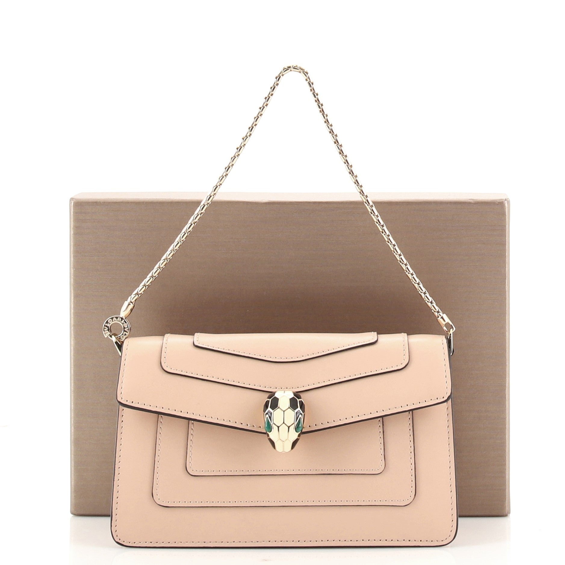 Serpenti Forever Chain Clutch Leather Mini