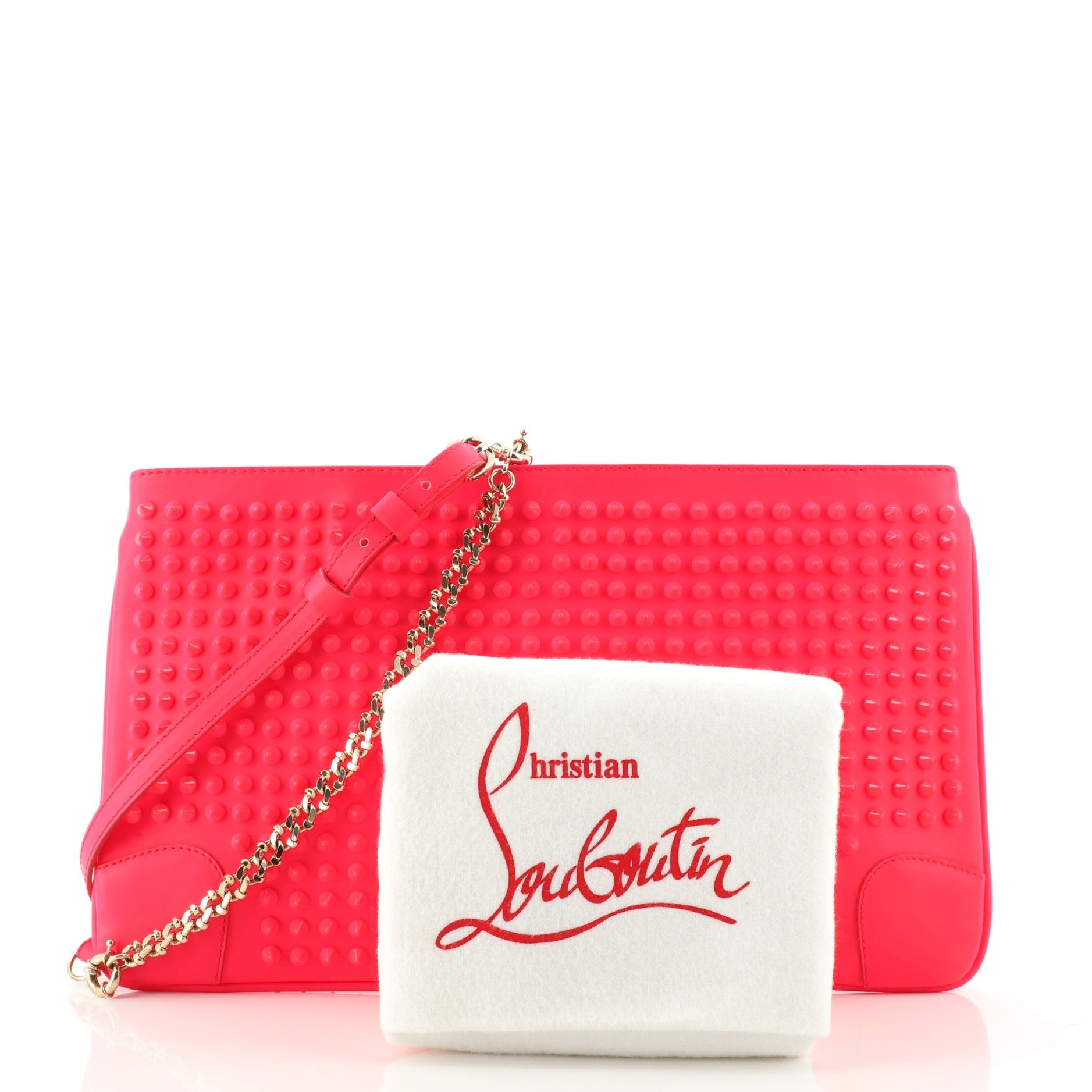 Loubiposh Clutch Spiked Leather