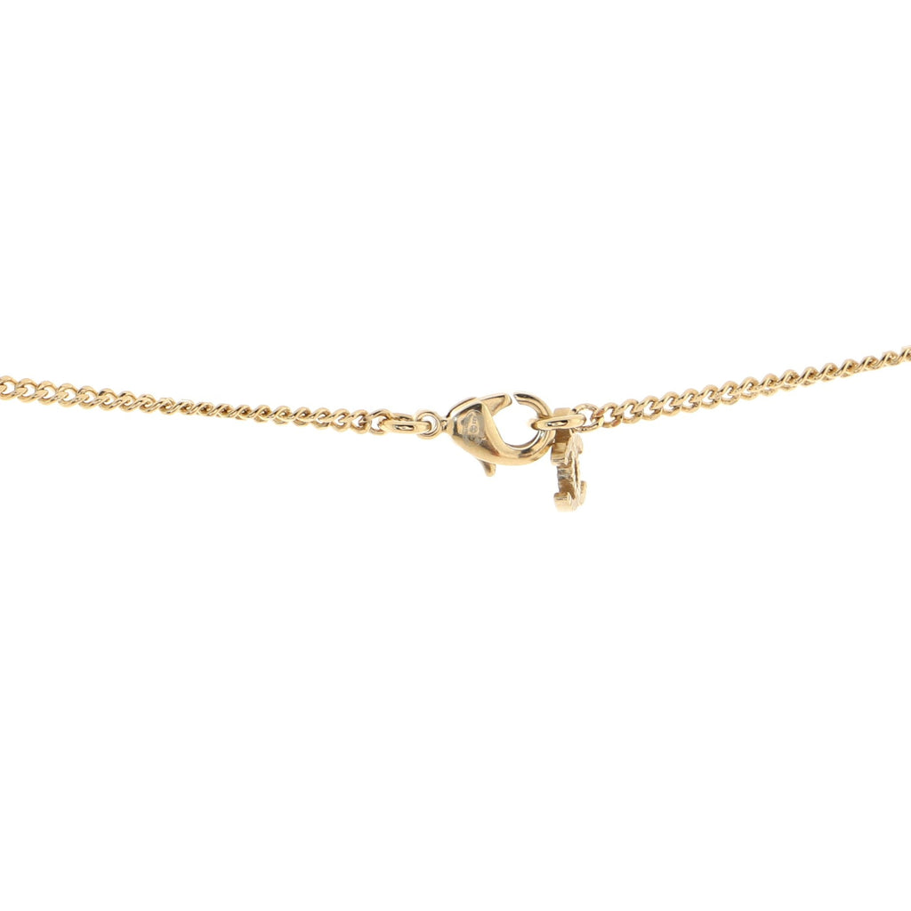 Multi-Logo Engraved CC Pendant Necklace Metal with Crystals