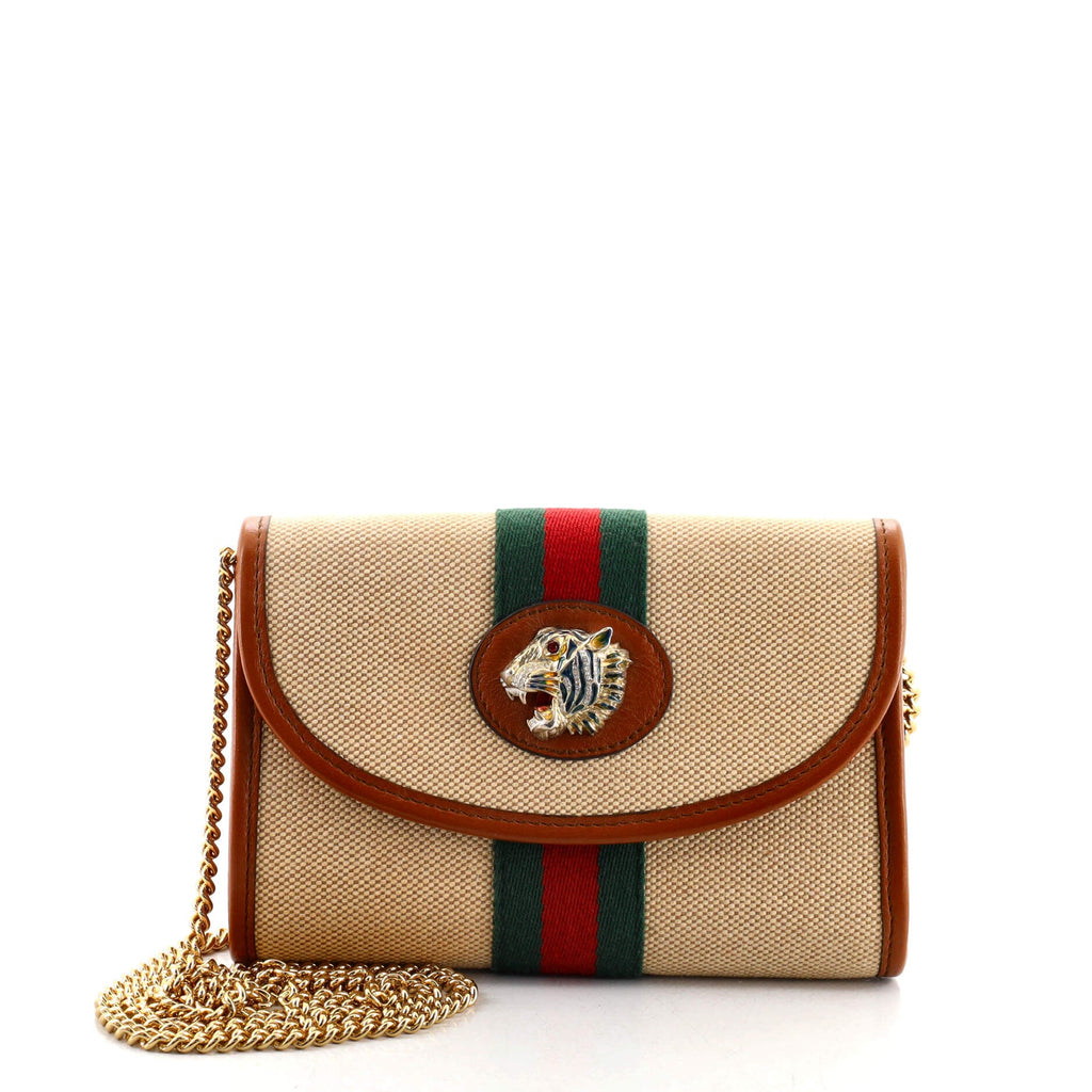Rajah Web Chain Shoulder Bag Vintage Web Canvas Mini