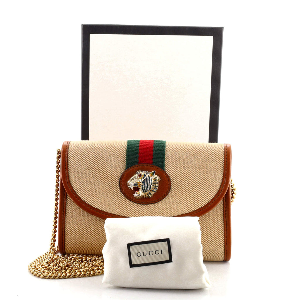 Rajah Web Chain Shoulder Bag Vintage Web Canvas Mini