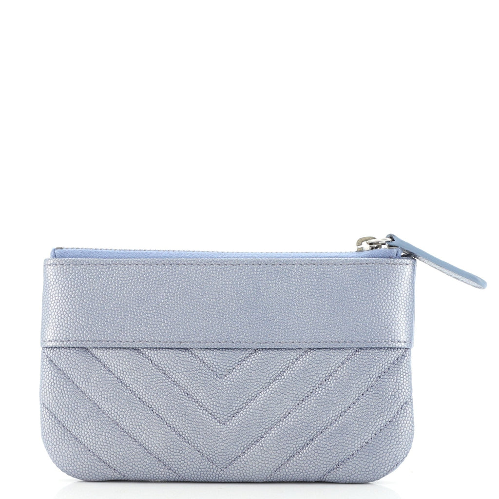 Mademoiselle Vintage O Case Pouch Chevron Metallic Caviar Mini