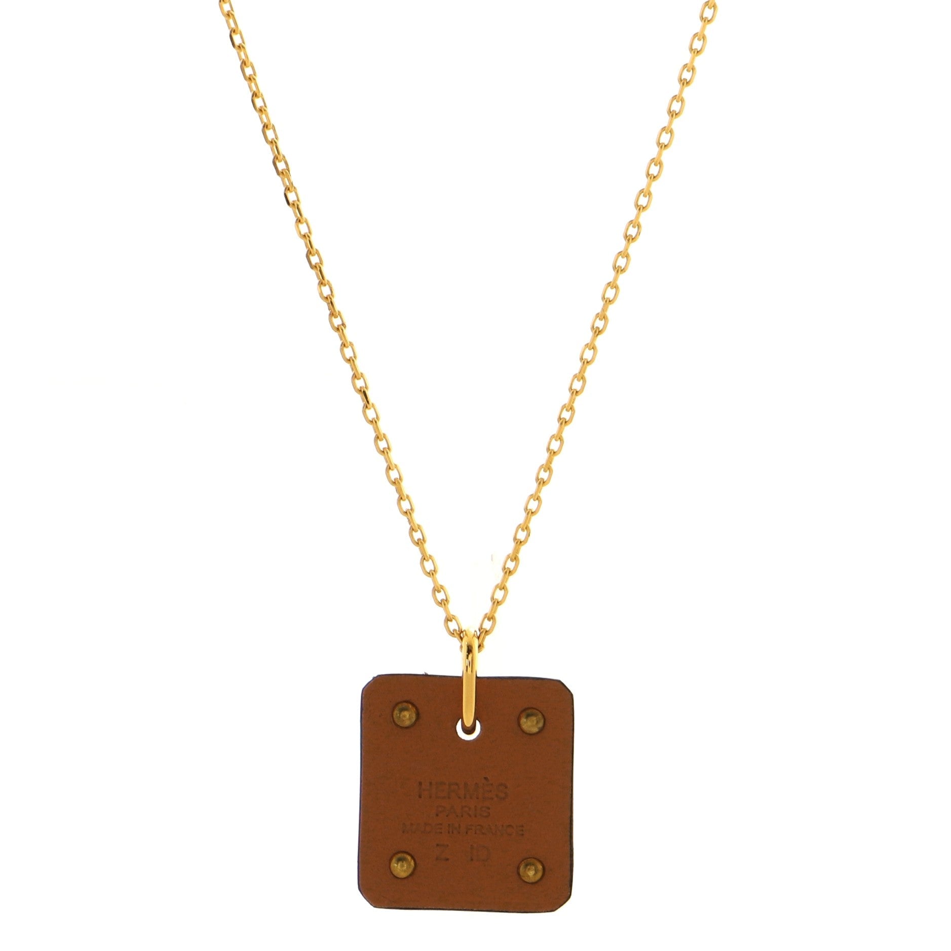 As de Coeur Pendant Necklace Metal and Leather Small