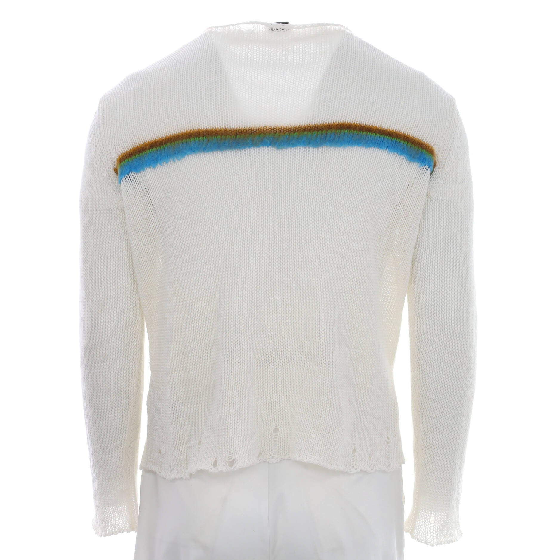 Men's Destroyed Stripe Sweater Linen Blend