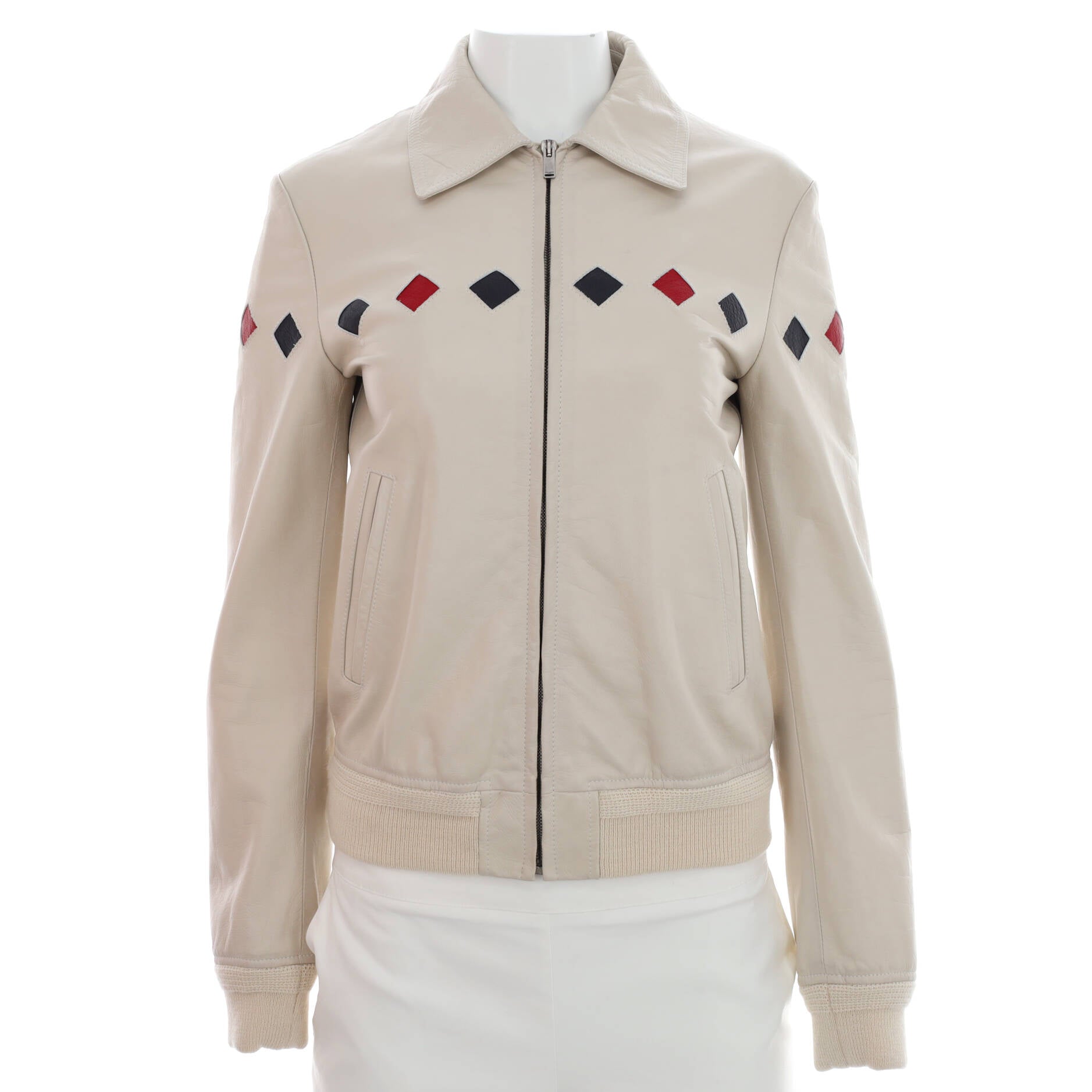 Women's Teddy Diamond Bomber Jacket Leather