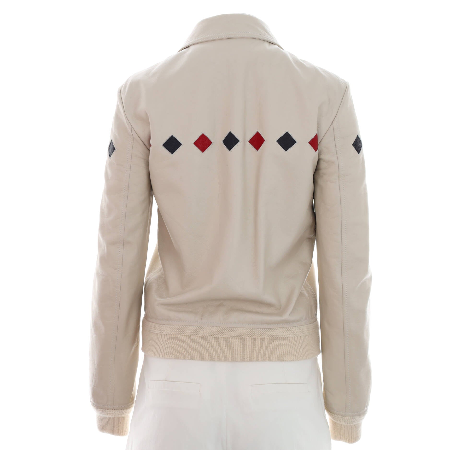 Women's Teddy Diamond Bomber Jacket Leather