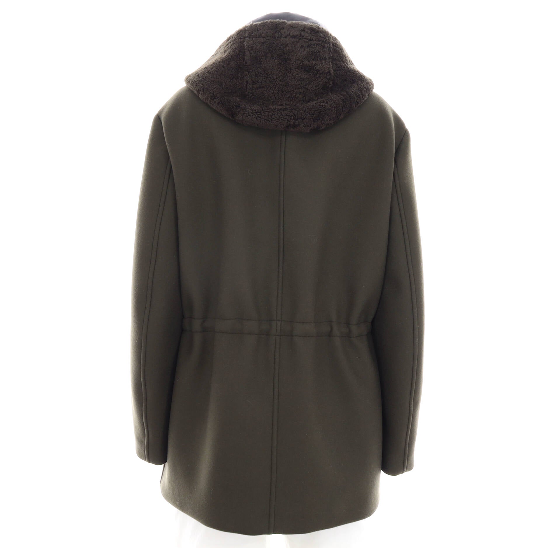 Women's Patch Hooded Coat Wool