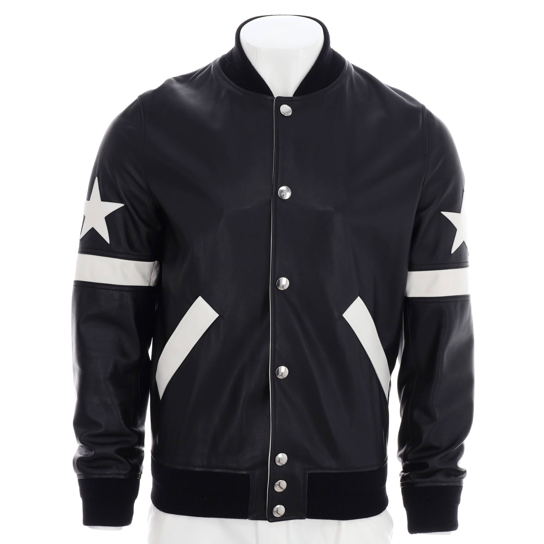 Men's Stars and Stripe Bomber Jacket Leather