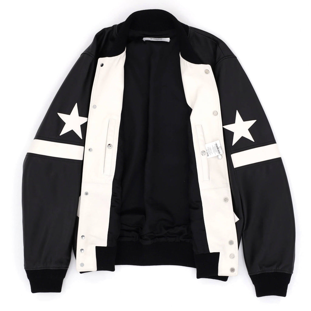 Men's Stars and Stripe Bomber Jacket Leather