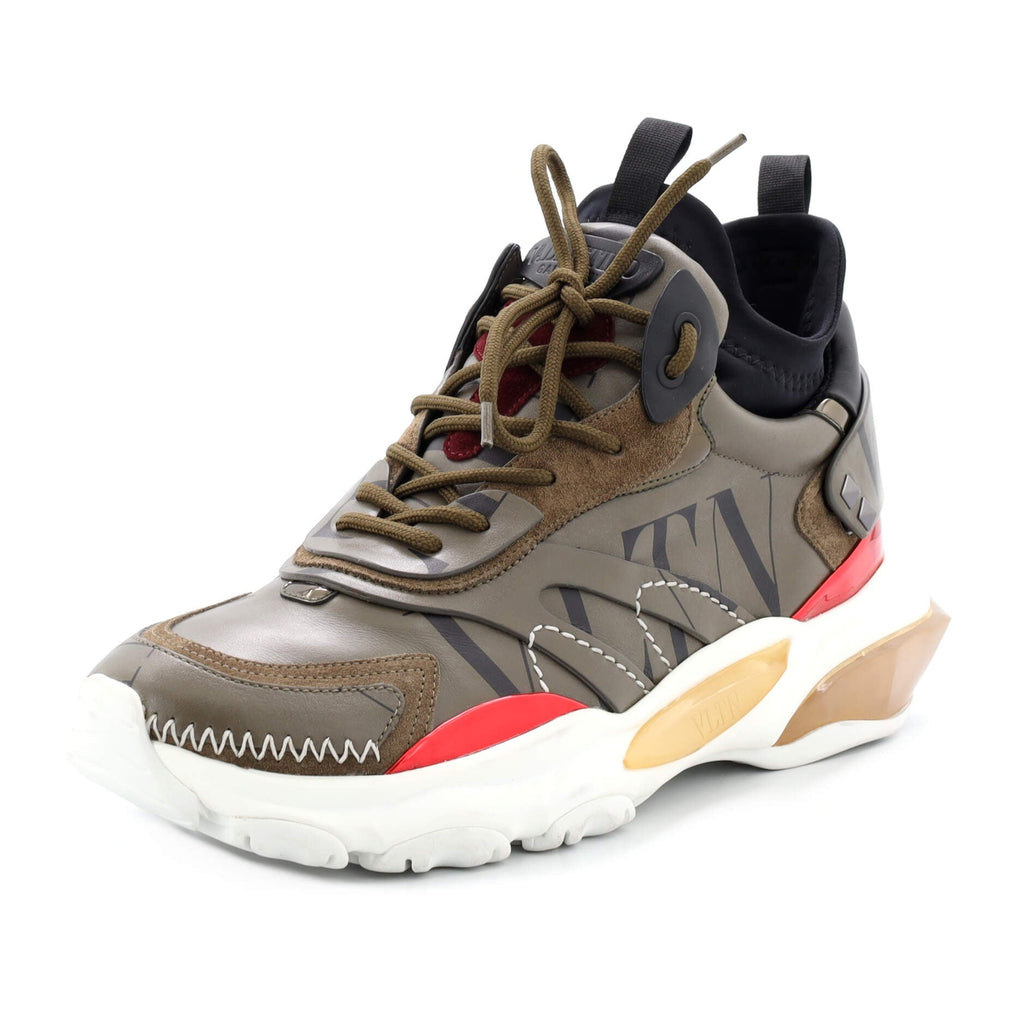 Women's Feather Bounce Sneakers Printed Mesh and Leather