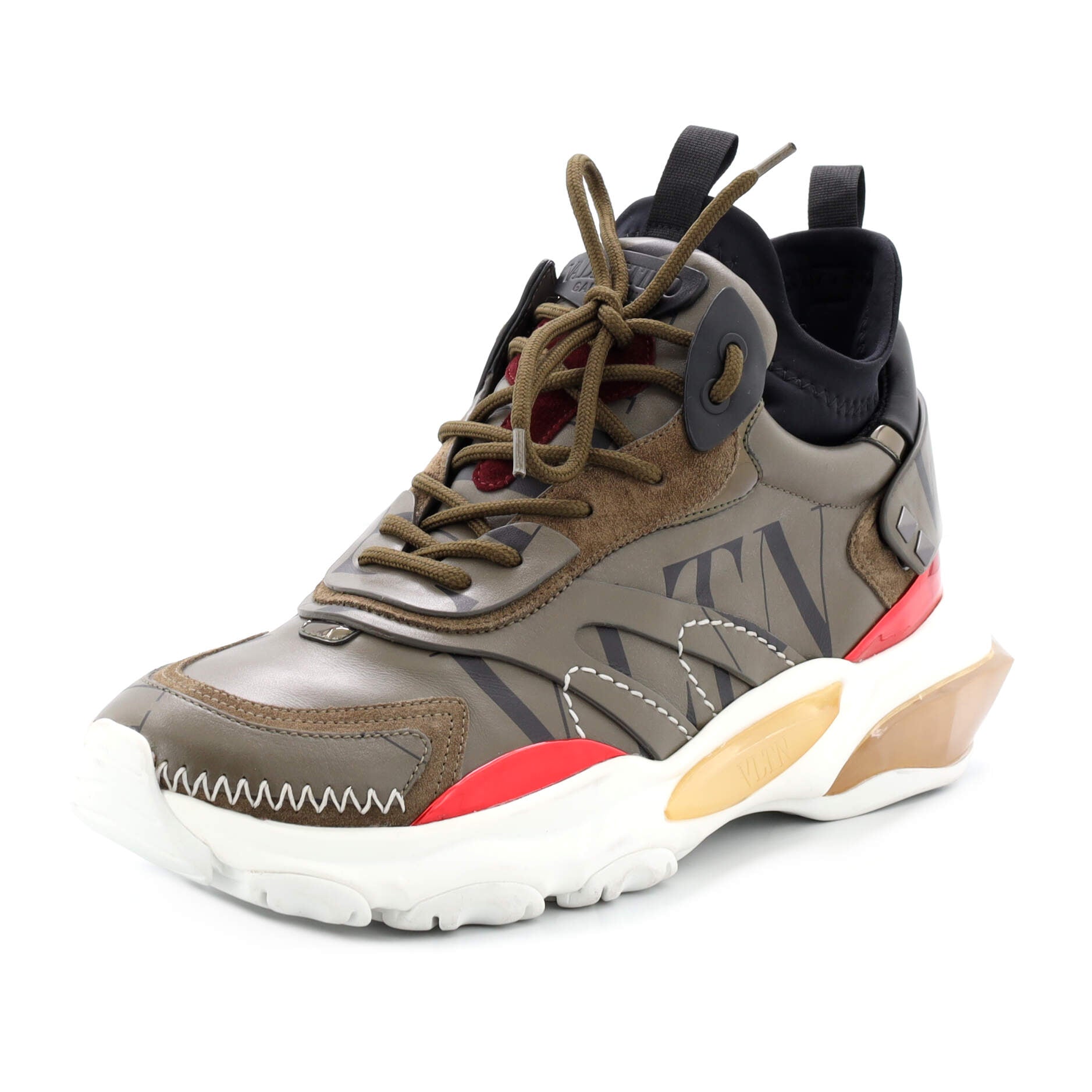 Women's Feather Bounce Sneakers Printed Mesh and Leather