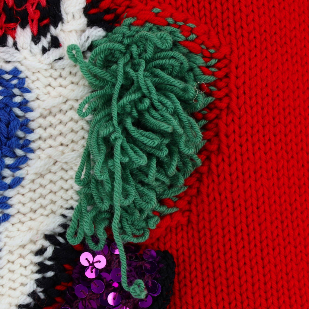 Men's Clown Intarsia Sweater Wool with Applique