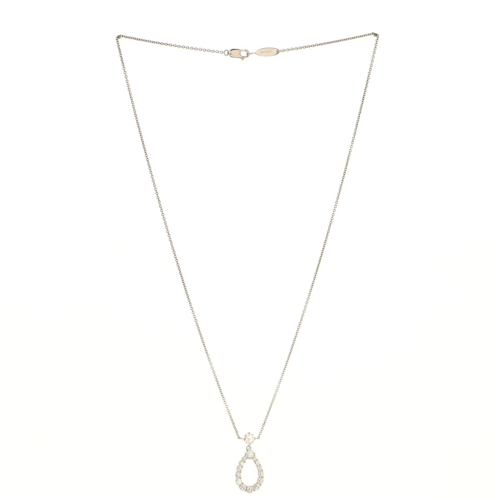 Loop Pendant Necklace Platinum with Diamonds XL