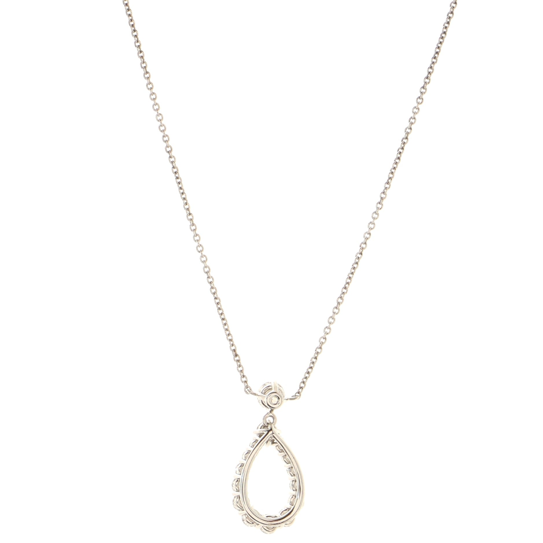 Loop Pendant Necklace Platinum with Diamonds XL