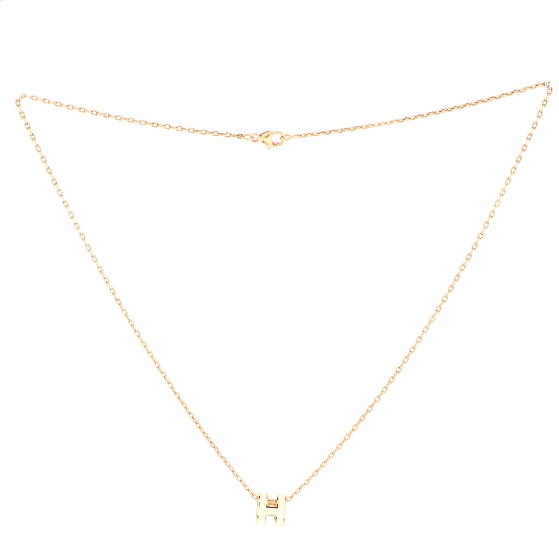 Pop H Pendant Chain Necklace Metal and Enamel Mini