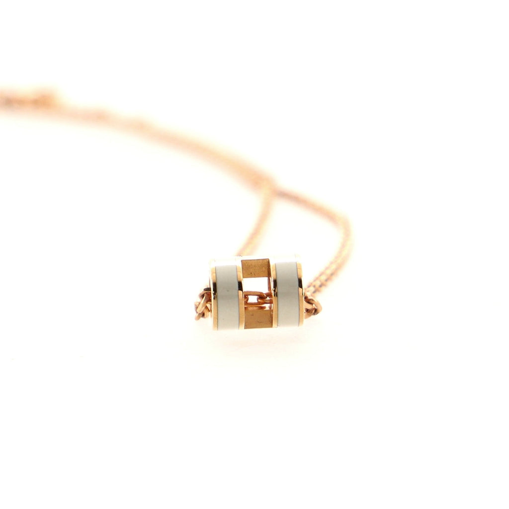 Pop H Pendant Chain Necklace Metal and Enamel Mini