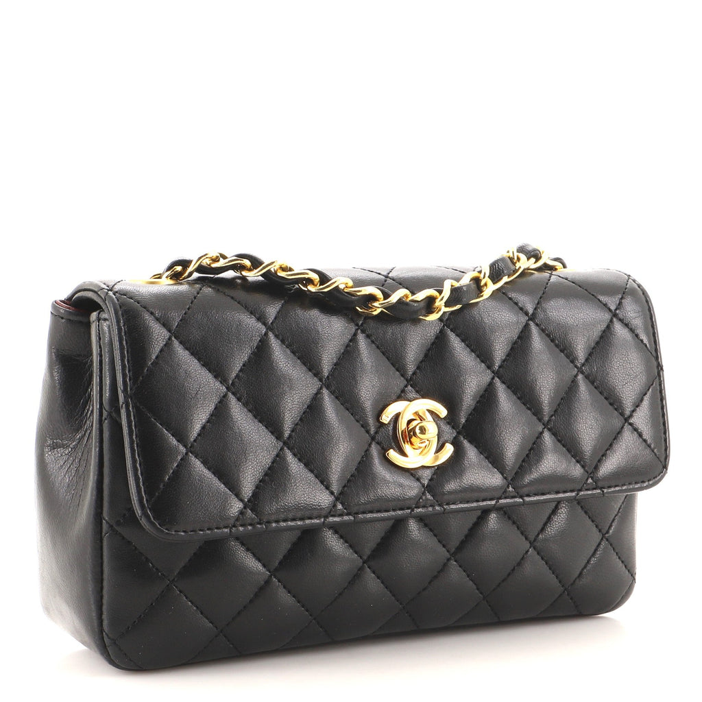 Vintage CC Chain Flap Bag Quilted Lambskin Mini