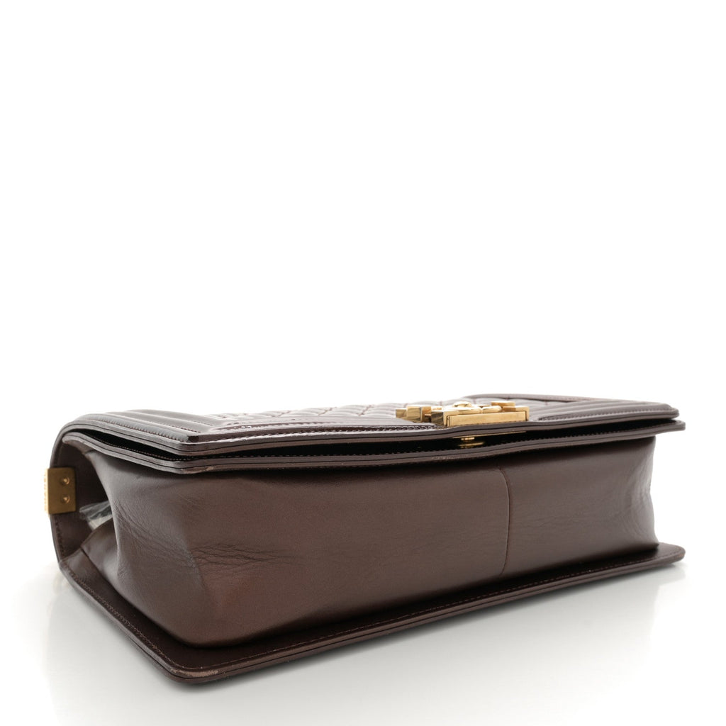 Patent Calfskin New Medium Boy Flap Dark Red