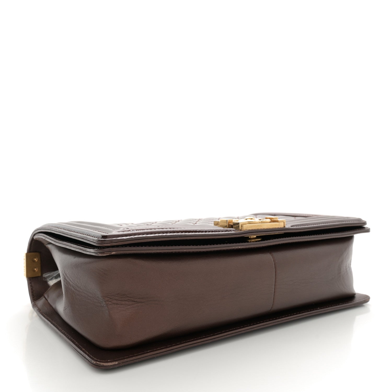 Patent Calfskin New Medium Boy Flap Dark Red