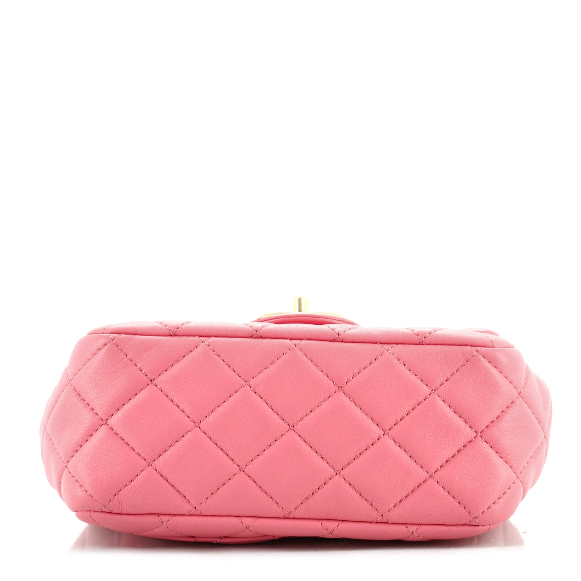Pearl Samba Resin Chain Square Flap Bag Quilted Lambskin Mini