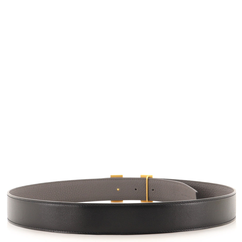 H Strie Buckle Reversible Belt Leather Medium 85