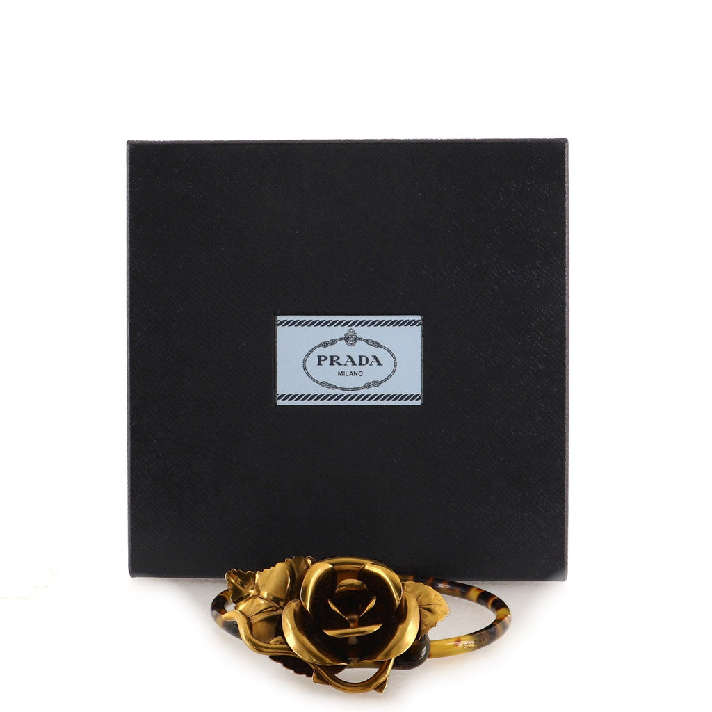 Flower Choker Necklace Metal with Tortoise Acetate