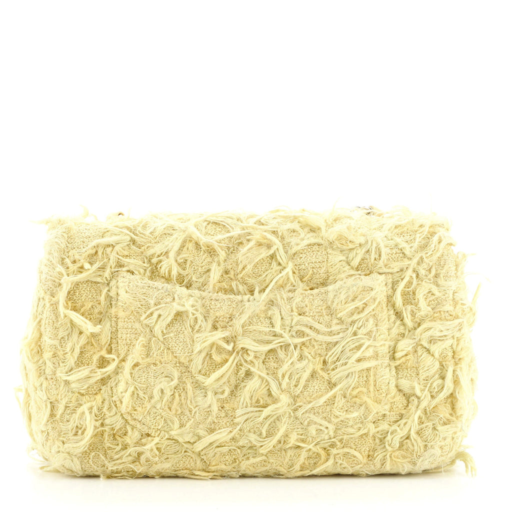 Classic Single Flap Bag Fringed Tweed Mini