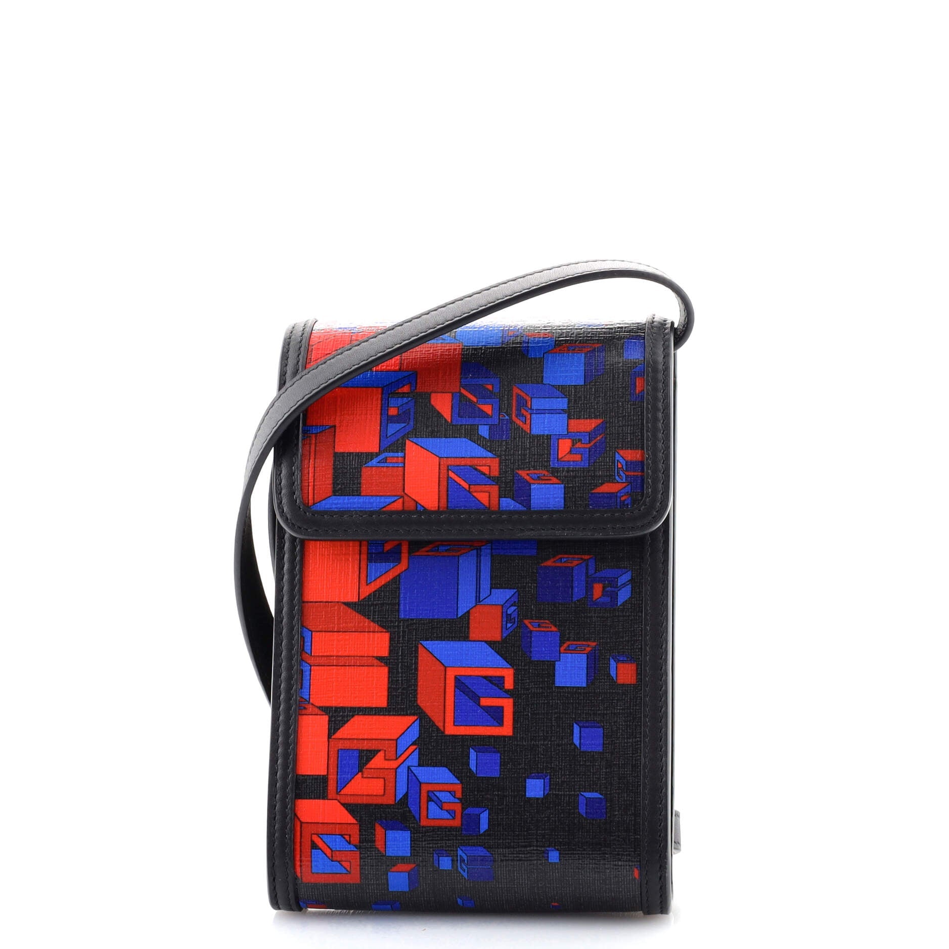 Flap Crossbody Bag Printed Coated Canvas Mini