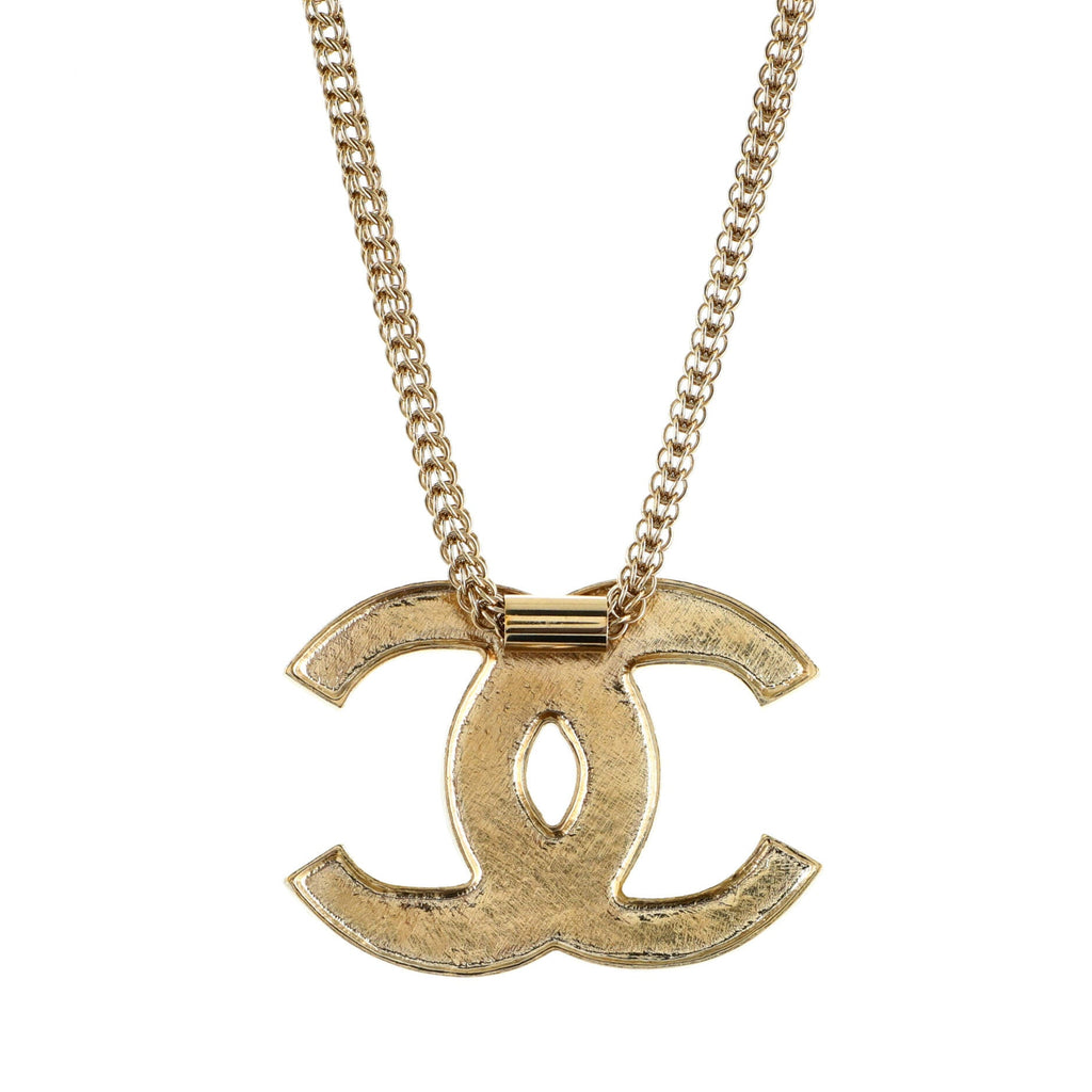 Along the Nile CC Pendant Necklace Metal and Resin
