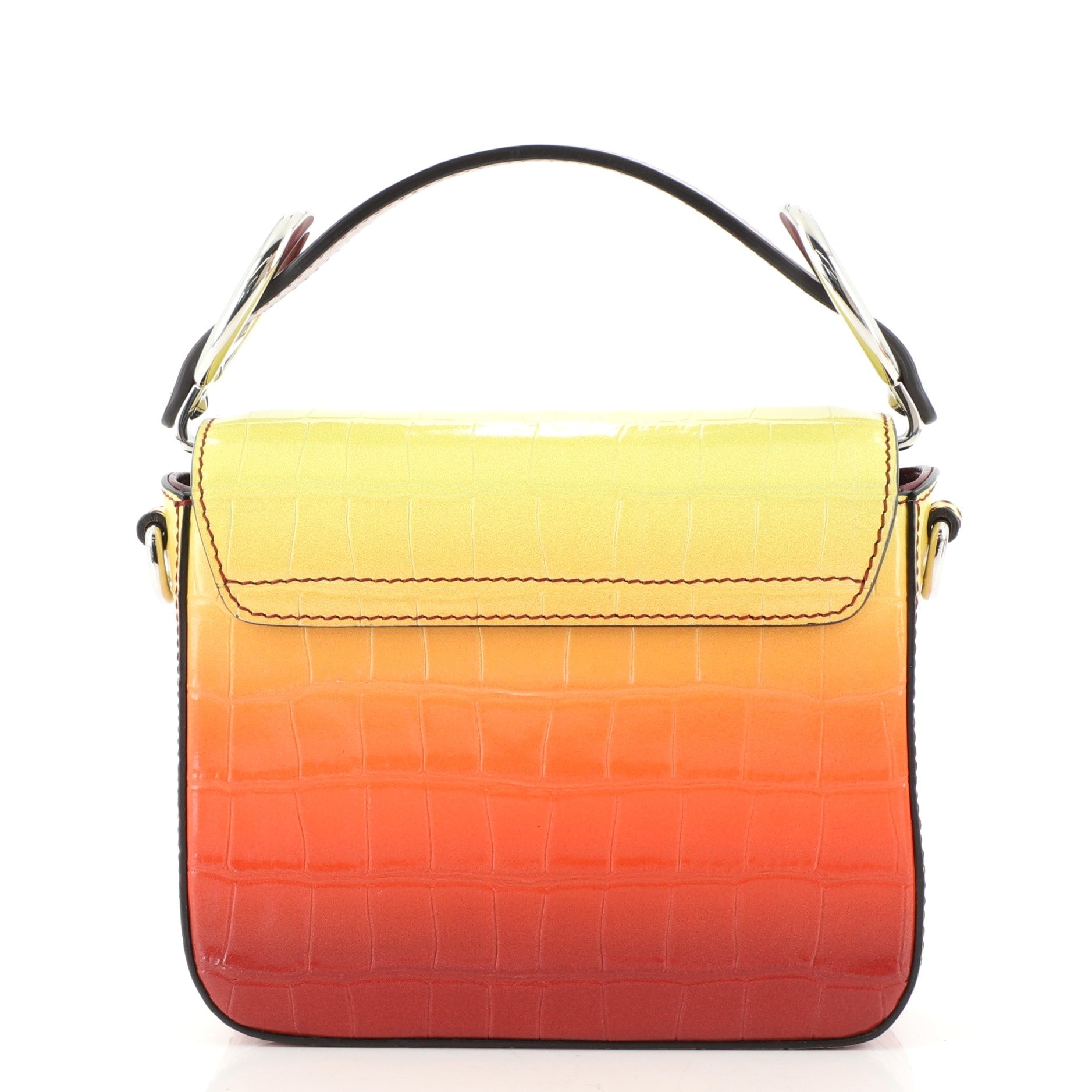 C Flap Bag Crocodile Embossed Leather Mini