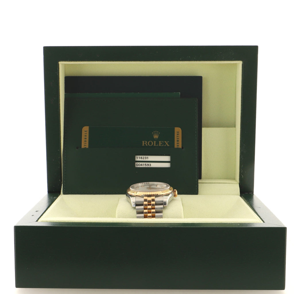 Oyster Perpetual Datejust Automatic Watch Stainless Steel and Rose Gold with Diamond Markers 36