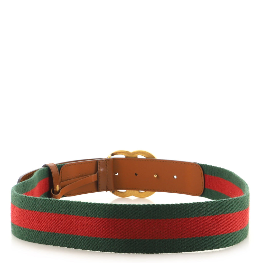GG Marmont Web Belt Canvas and Leather Wide 90