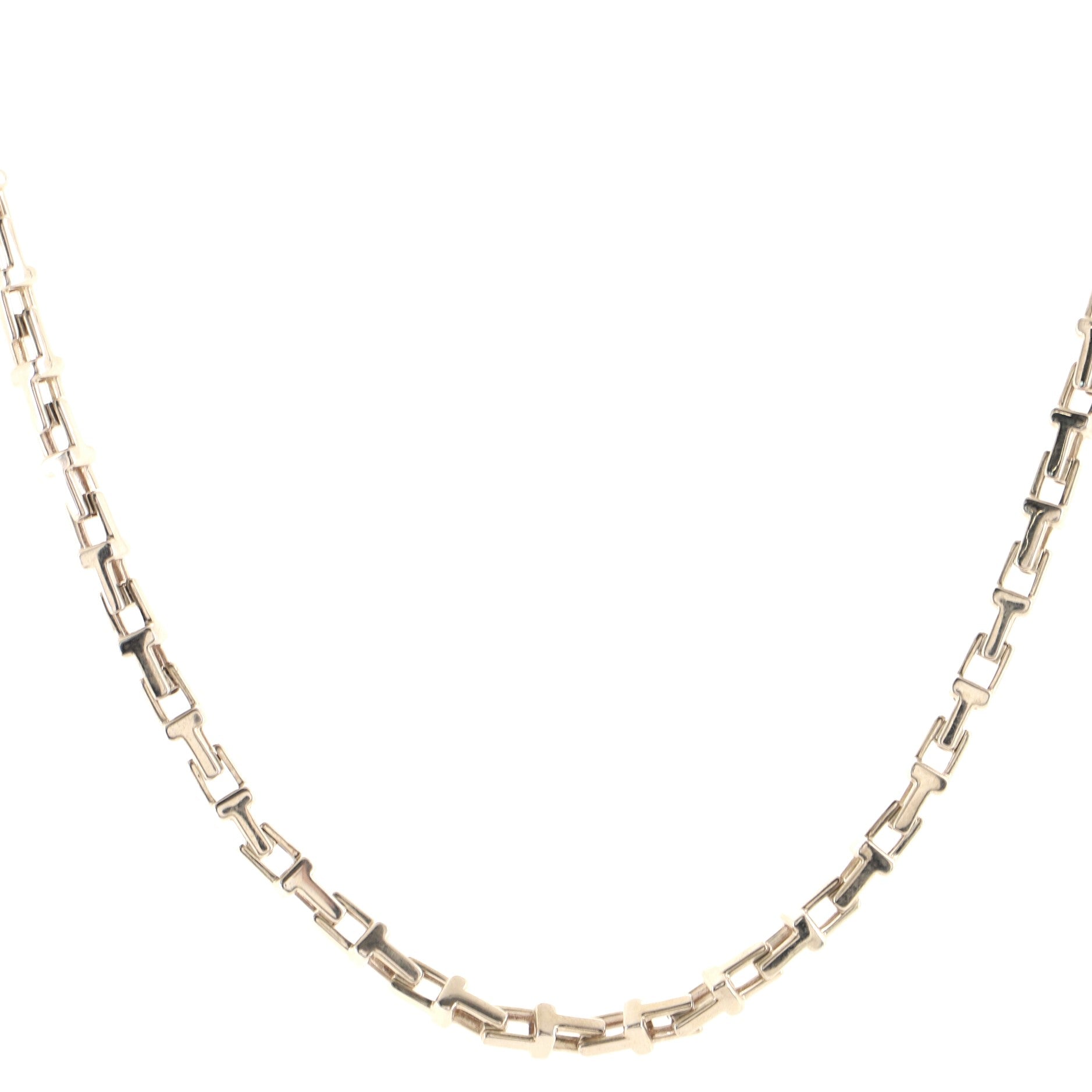 T Chain Necklace Sterling Silver Narrow