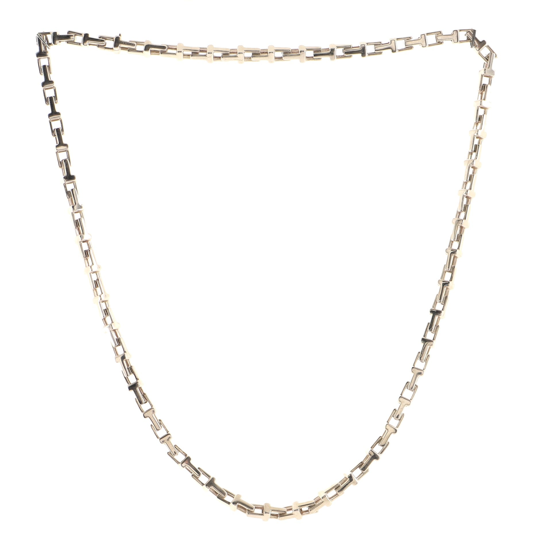 T Chain Necklace Sterling Silver Narrow