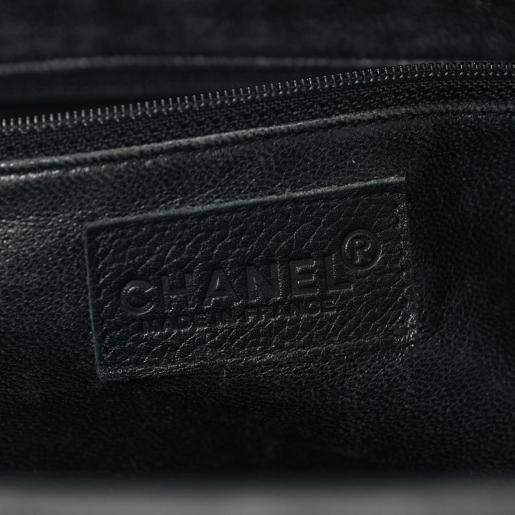 Calfskin Patent Quilted Bowler Black