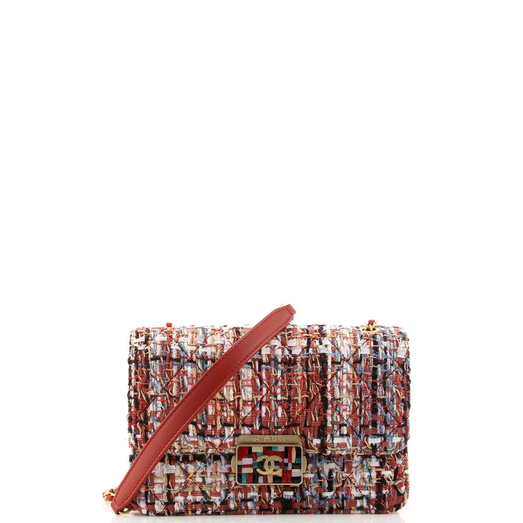 Beauty Lock Flap Bag Quilted Tweed Mini