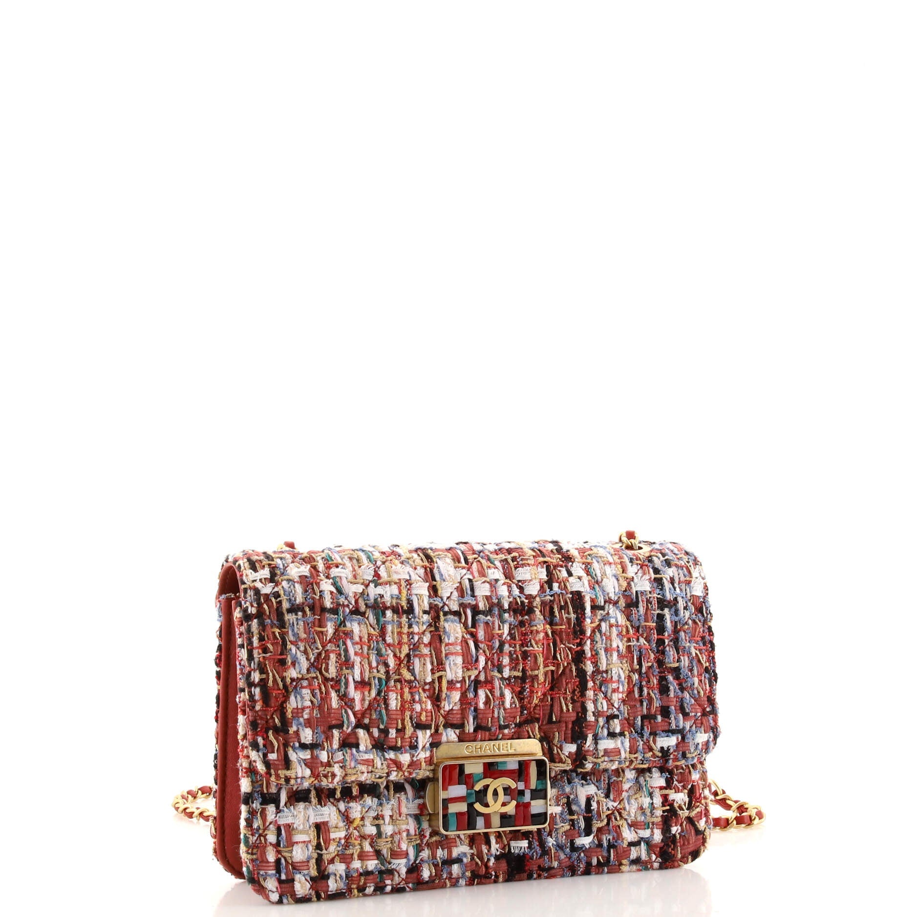 Beauty Lock Flap Bag Quilted Tweed Mini