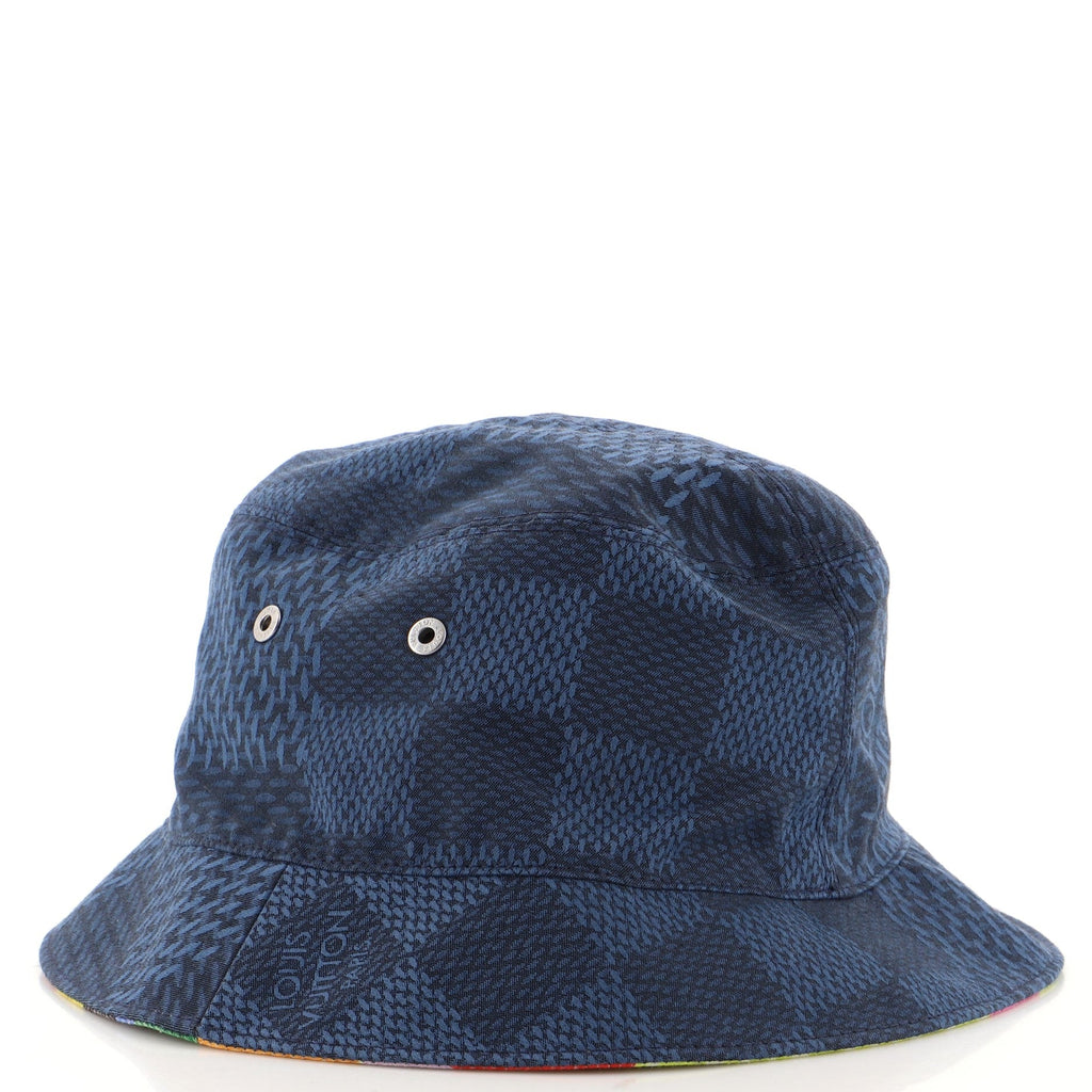 Reversible Bucket Hat Damier 3D and Multicolor Fabric XXL