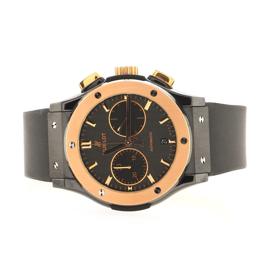 Classic Fusion Chronograph King Automatic Watch Ceramic with Rose Gold and Rubber 45