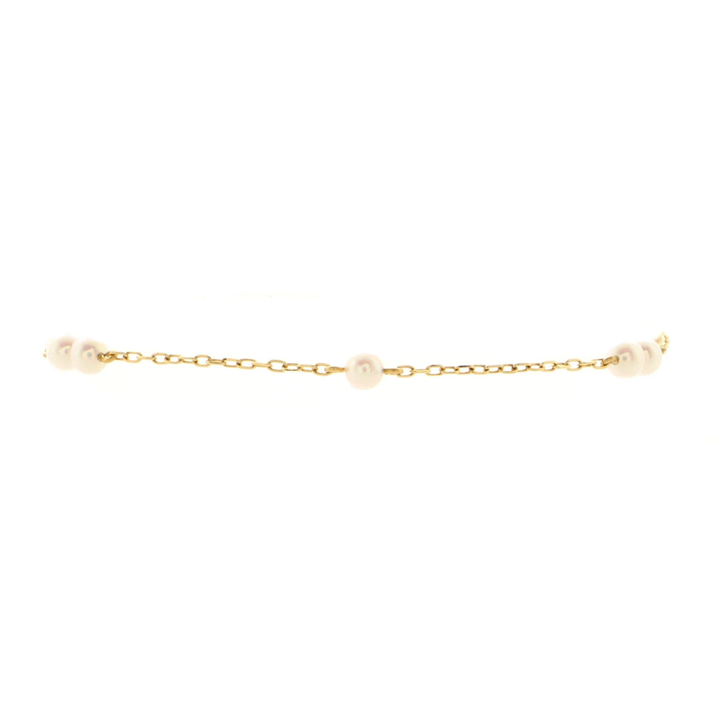 Pearl Station Bracelet 18K Yellow Gold with Pearls